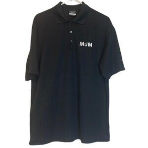 Men's NIKE GOLF Black Polo Dri-Fit Swoosh Shirt Size Large EUC #4313